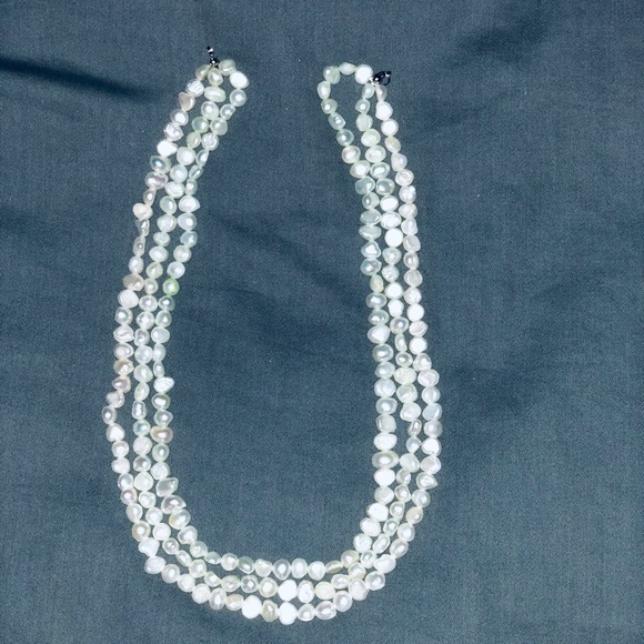 3 lines of white wild pearl necklace - Picture 1 of 5